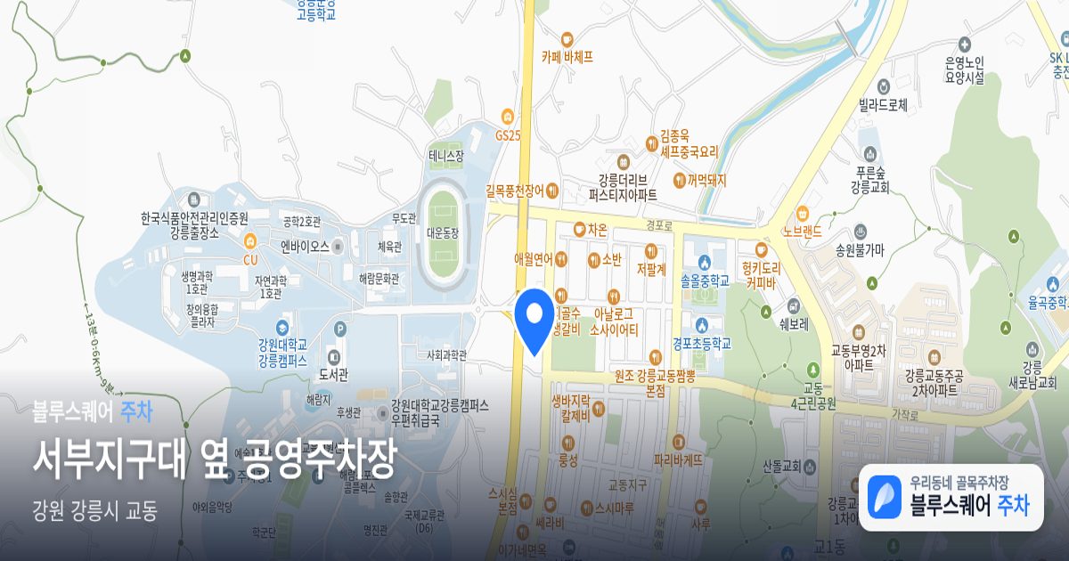 서부지구대 옆 공영주차장 위치 지도