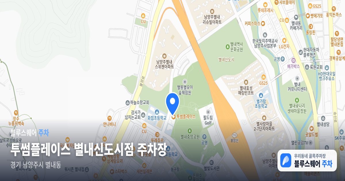 투썸플레이스 별내신도시점 주차장 위치 지도