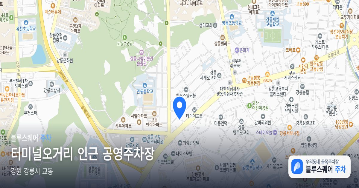 터미널오거리 인근 공영주차장 위치 지도