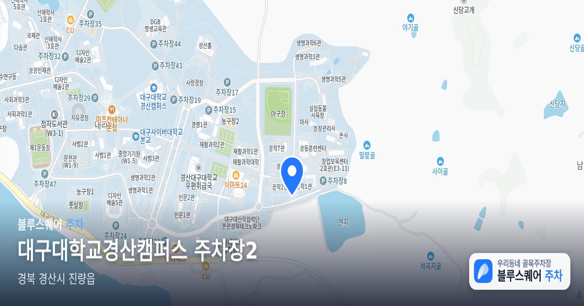 대구대학교경산캠퍼스 주차장2 위치 지도