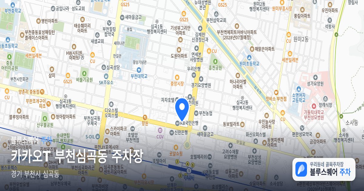 카카오T 부천심곡동 주차장 위치 지도