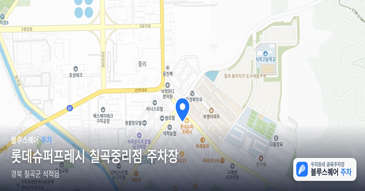 롯데슈퍼프레시 칠곡중리점 주차장 위치 지도