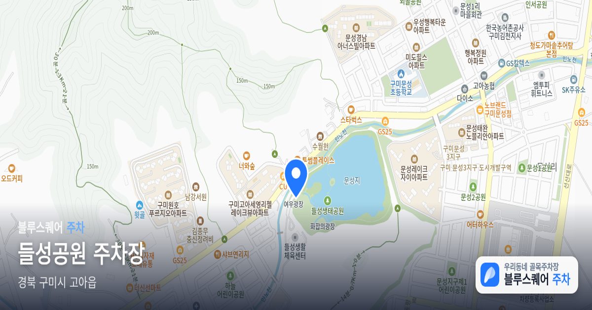 들성공원 주차장 위치 지도