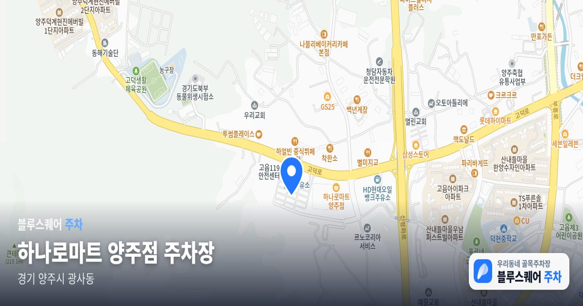 하나로마트 양주점 주차장 위치 지도