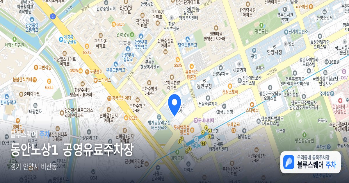 동안노상1 공영유료주차장 위치 지도