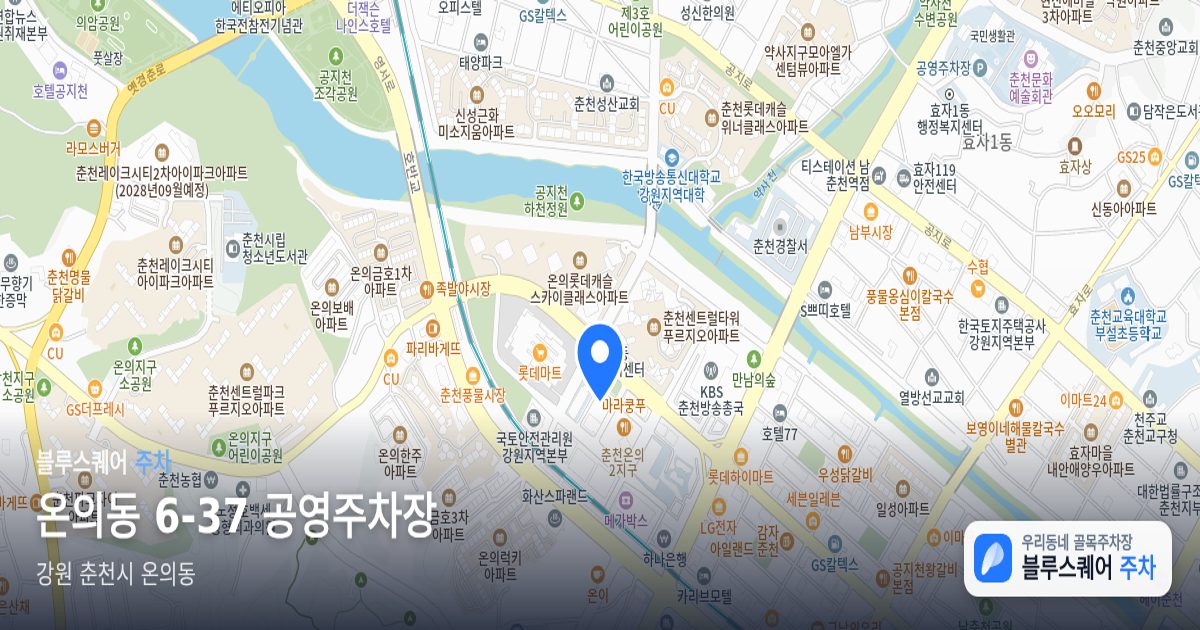 온의동 6-37 공영주차장 위치 지도