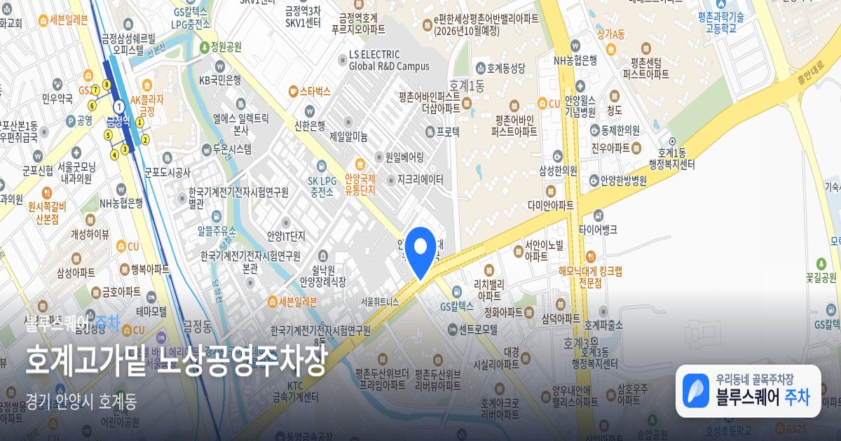호계고가밑 노상공영주차장 위치 지도