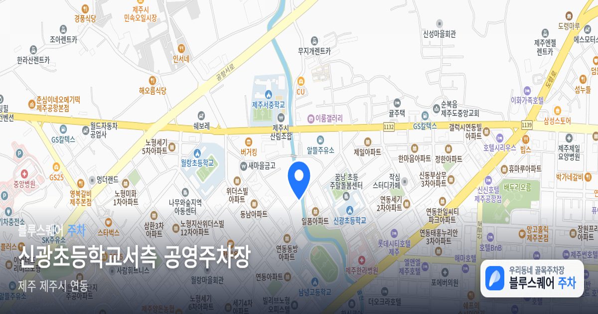 신광초등학교서측 공영주차장 위치 지도