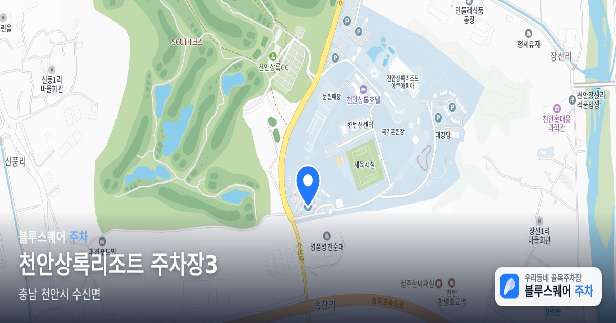 천안상록리조트 주차장3 위치 지도