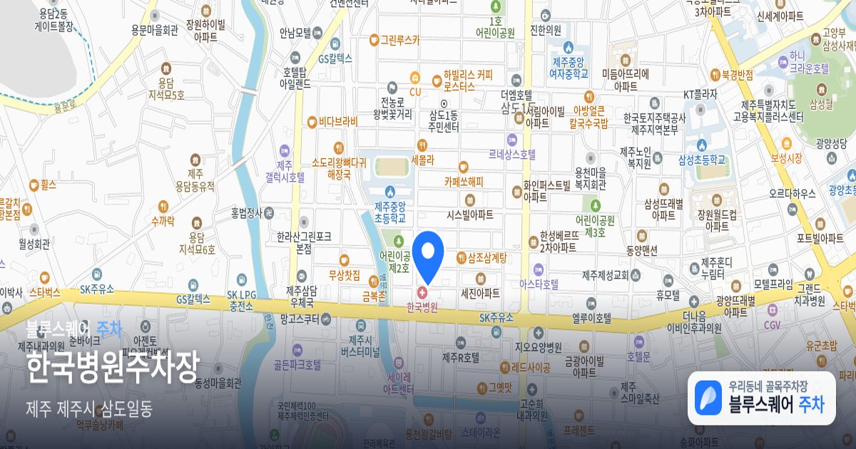 한국병원주차장 위치 지도
