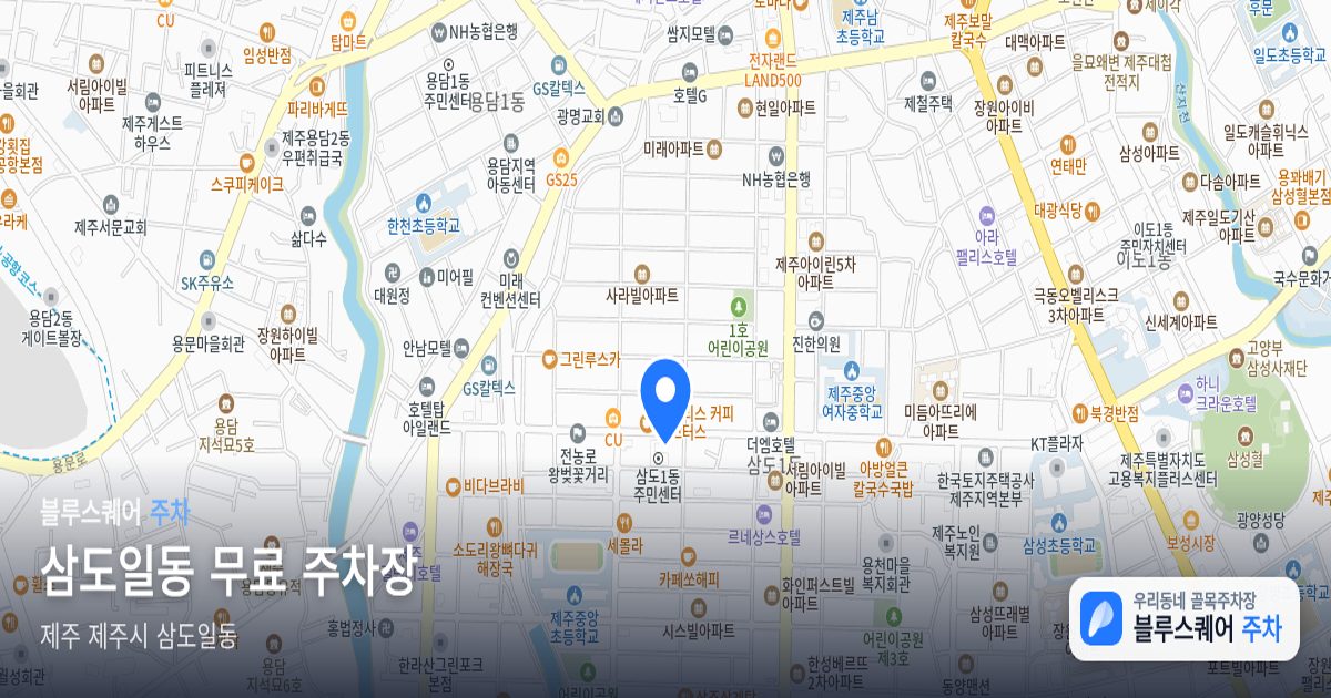 삼도일동 무료 주차장 위치 지도