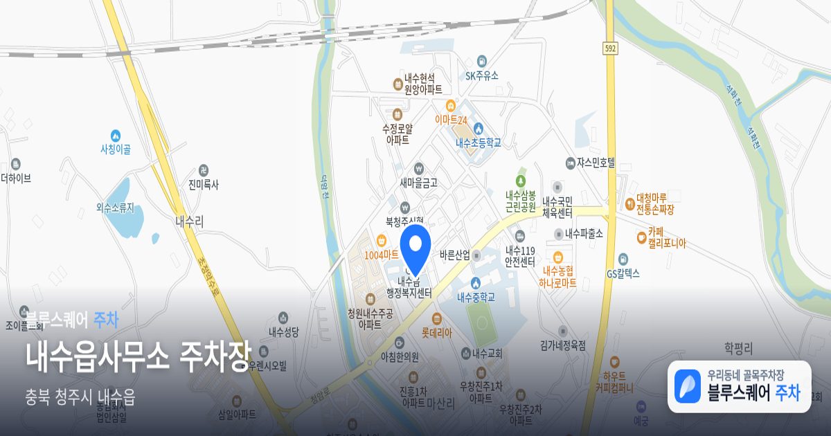 내수읍사무소 주차장 위치 지도