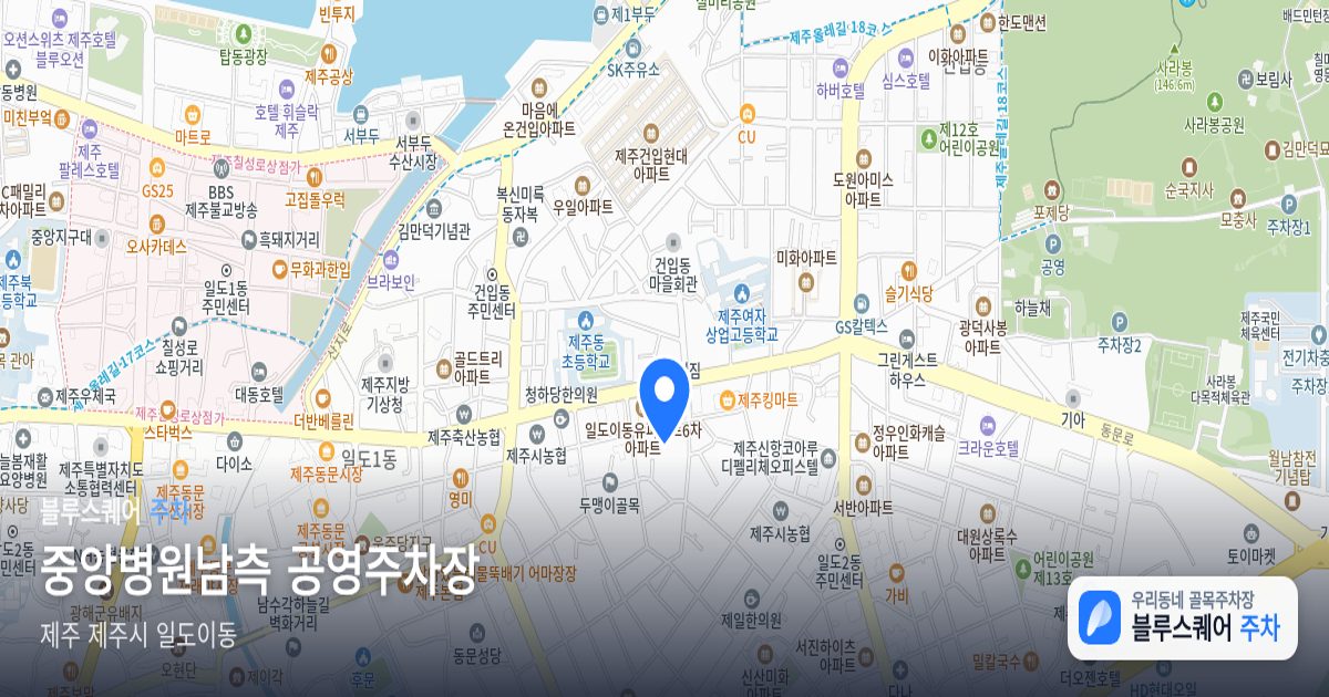 중앙병원남측 공영주차장 위치 지도