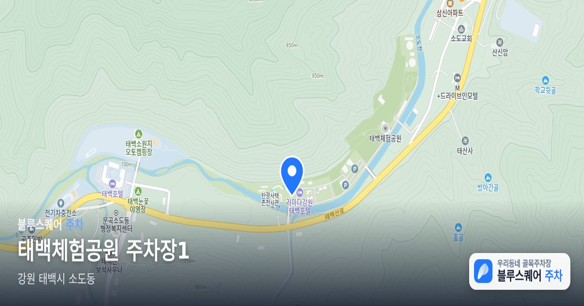 태백체험공원 주차장1 위치 지도