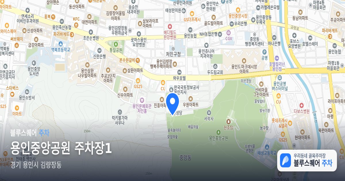 용인중앙공원 주차장1 위치 지도