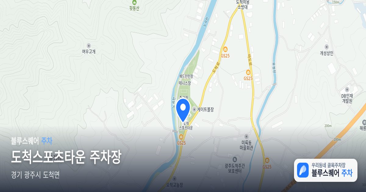도척스포츠타운 주차장 위치 지도