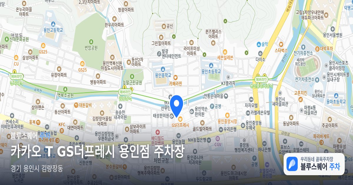 카카오 T GS더프레시 용인점 주차장 위치 지도