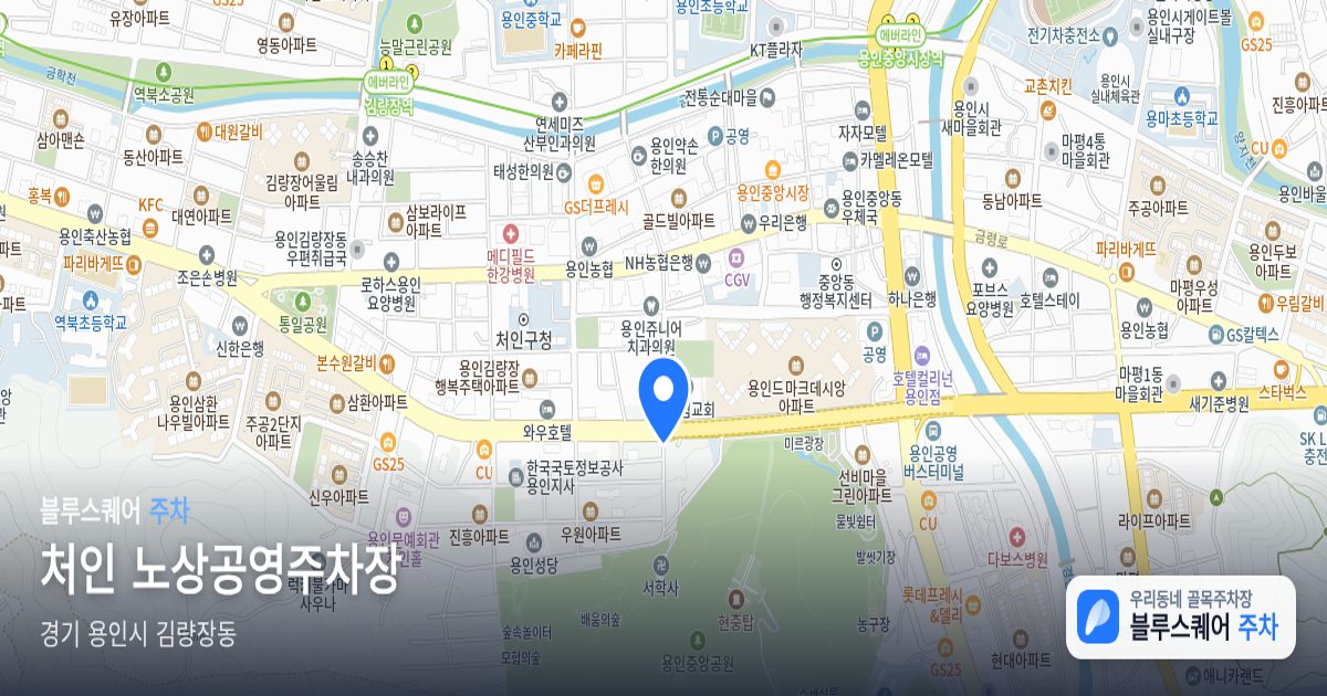처인 노상공영주차장 위치 지도