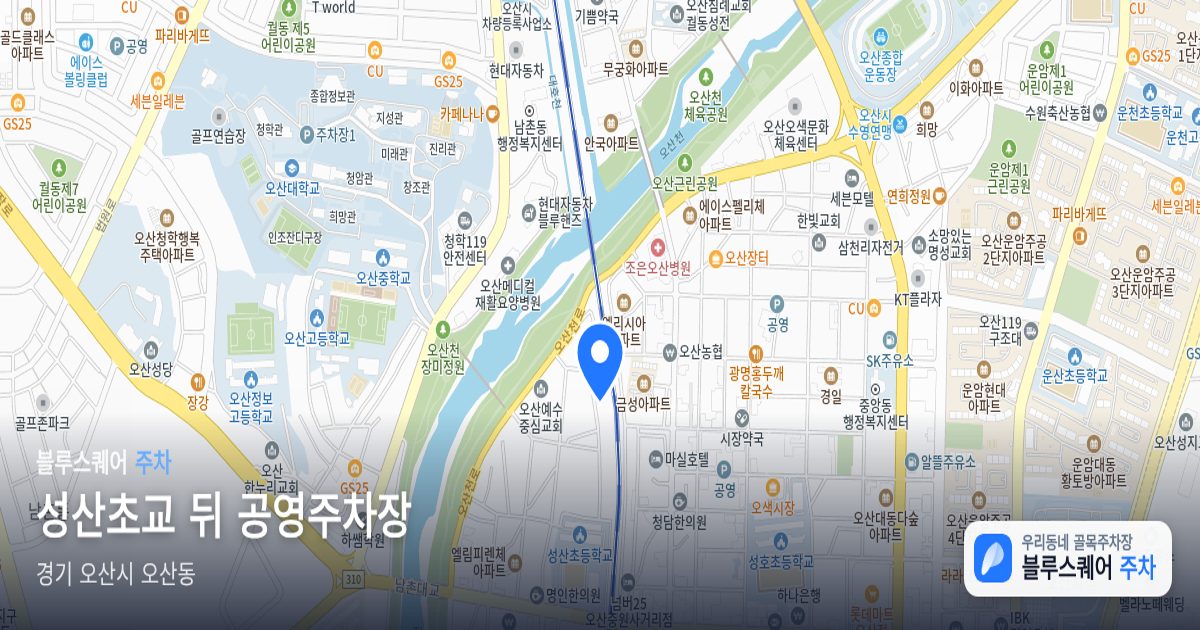 성산초교 뒤 공영주차장 위치 지도