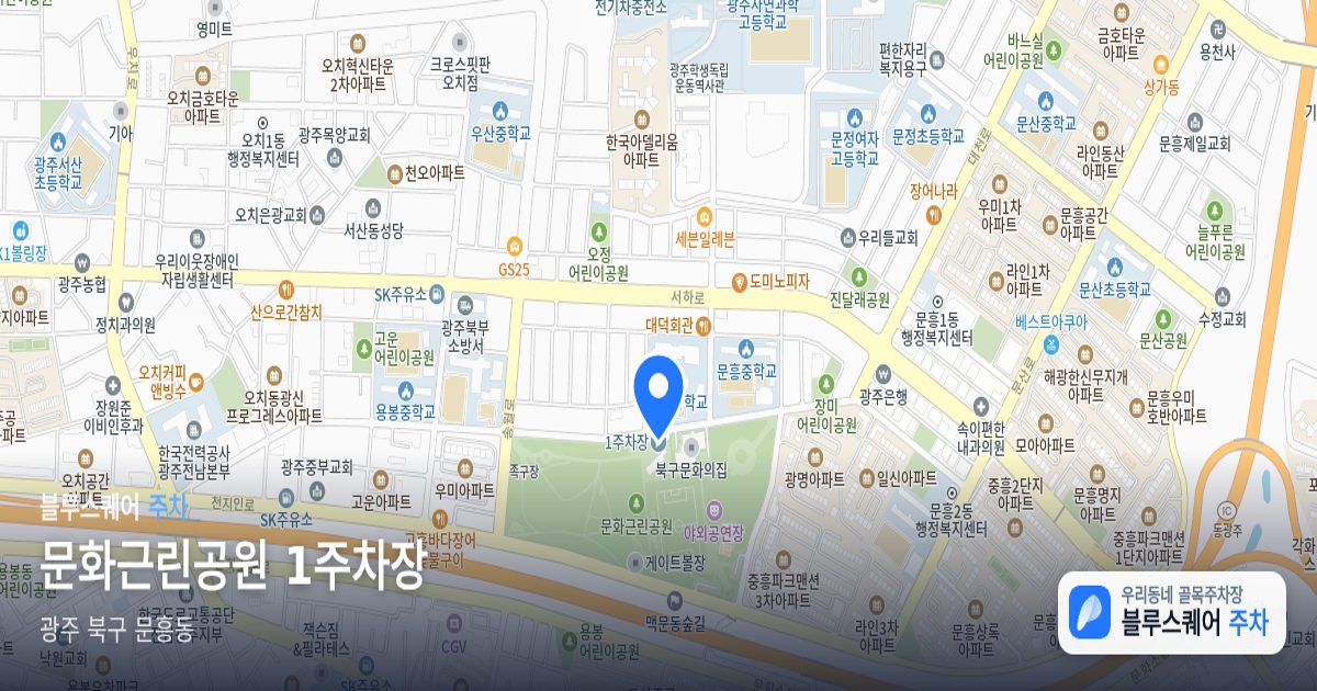 문화근린공원 1주차장 위치 지도