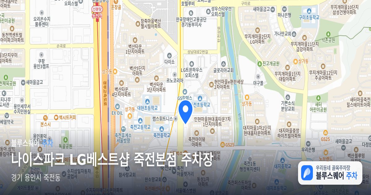 나이스파크 LG베스트샵 죽전본점 주차장 위치 지도