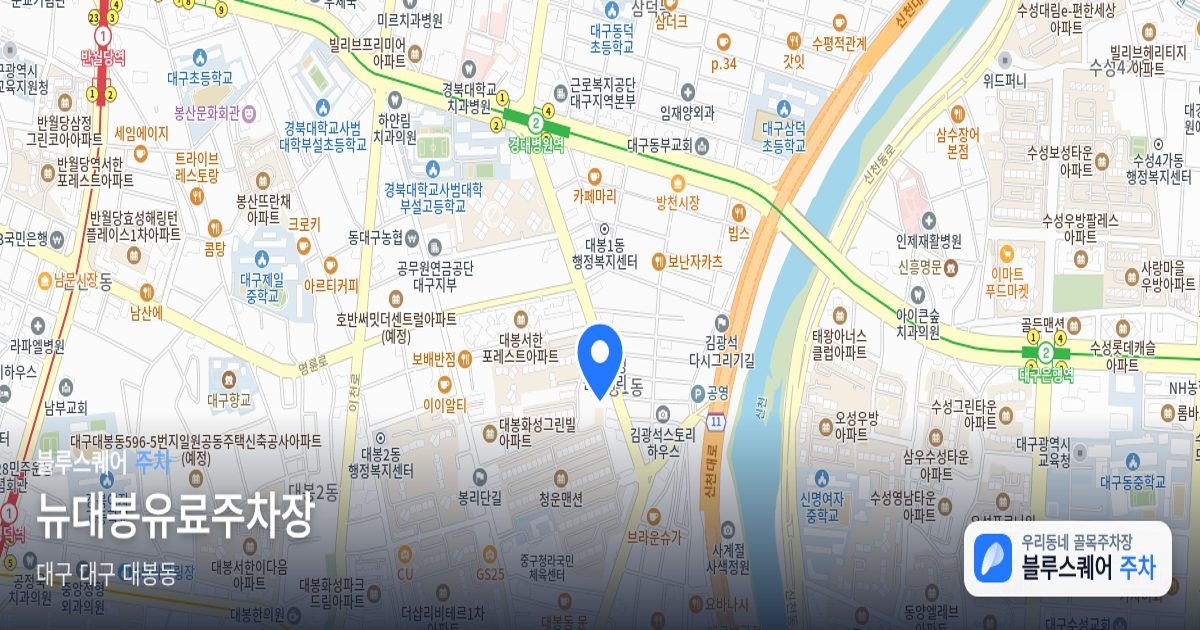 뉴대봉유료주차장 위치 지도