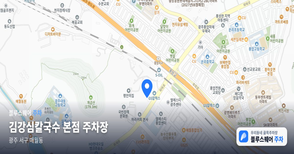 김강심칼국수 본점 주차장 위치 지도