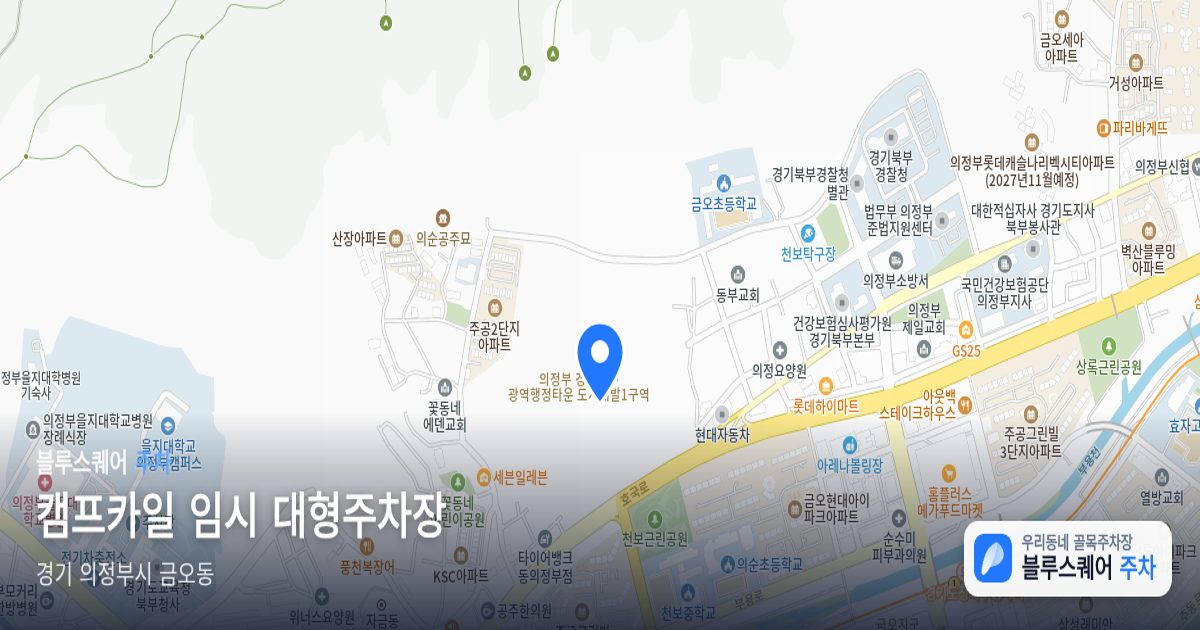 캠프카일 임시 대형주차장 위치 지도