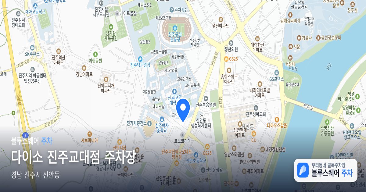 다이소 진주교대점 주차장 위치 지도