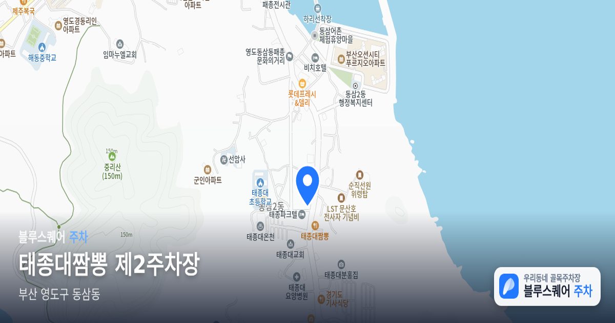 태종대짬뽕 제2주차장 위치 지도