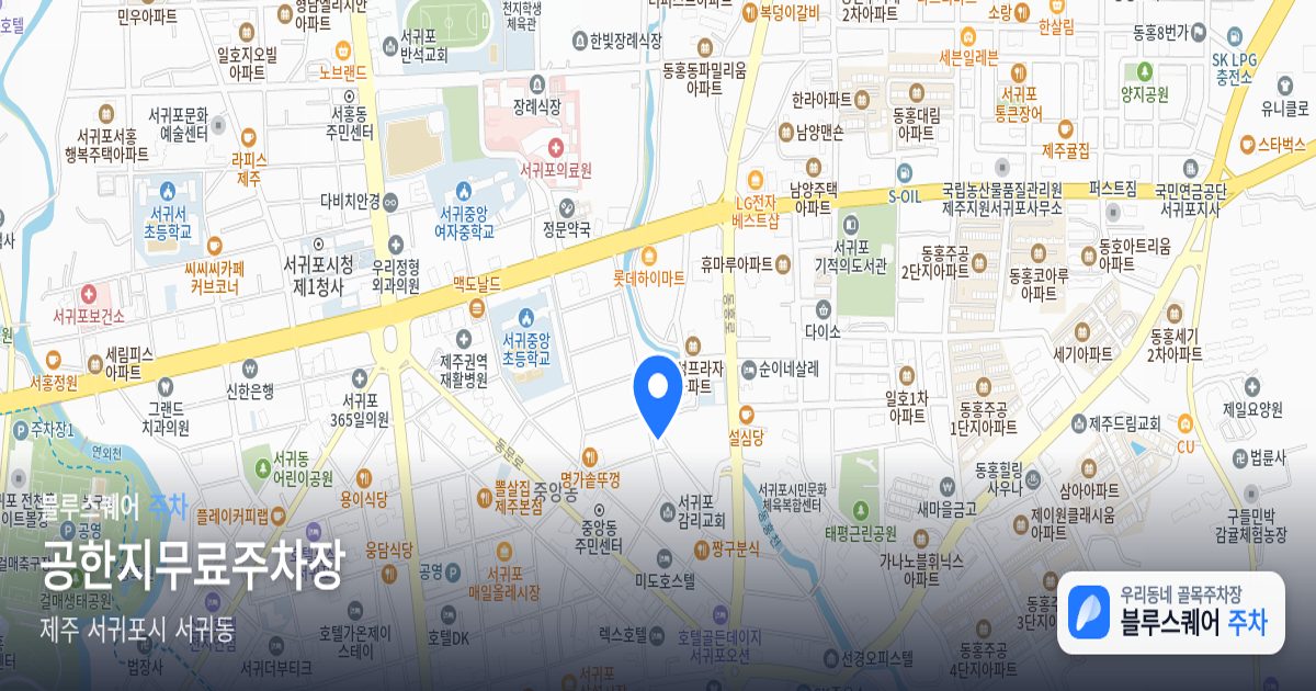 공한지무료주차장 위치 지도