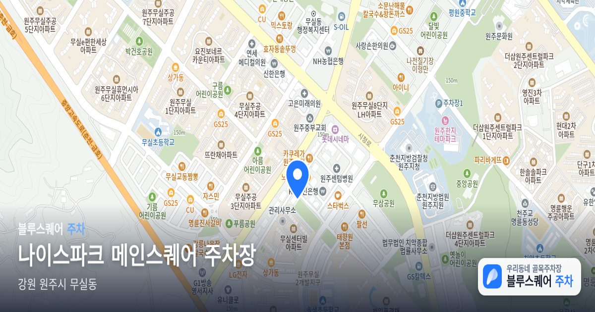 나이스파크 메인스퀘어 주차장 위치 지도