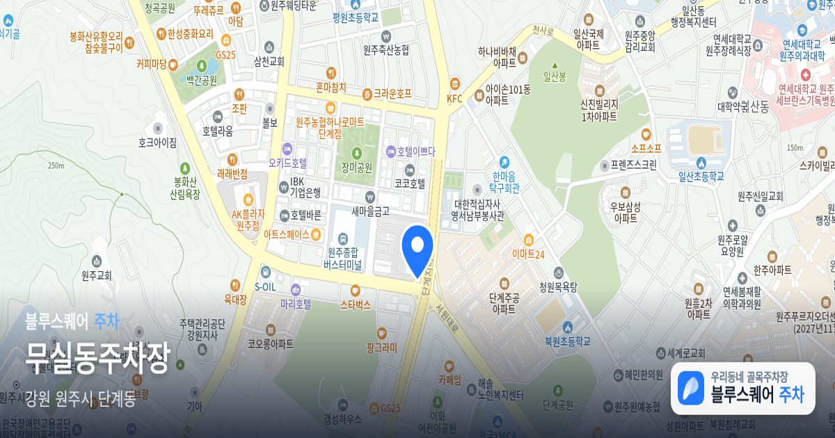 무실동주차장 위치 지도
