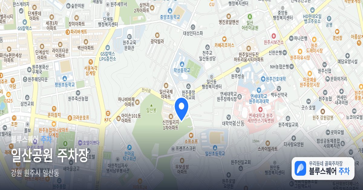 일산공원 주차장 위치 지도