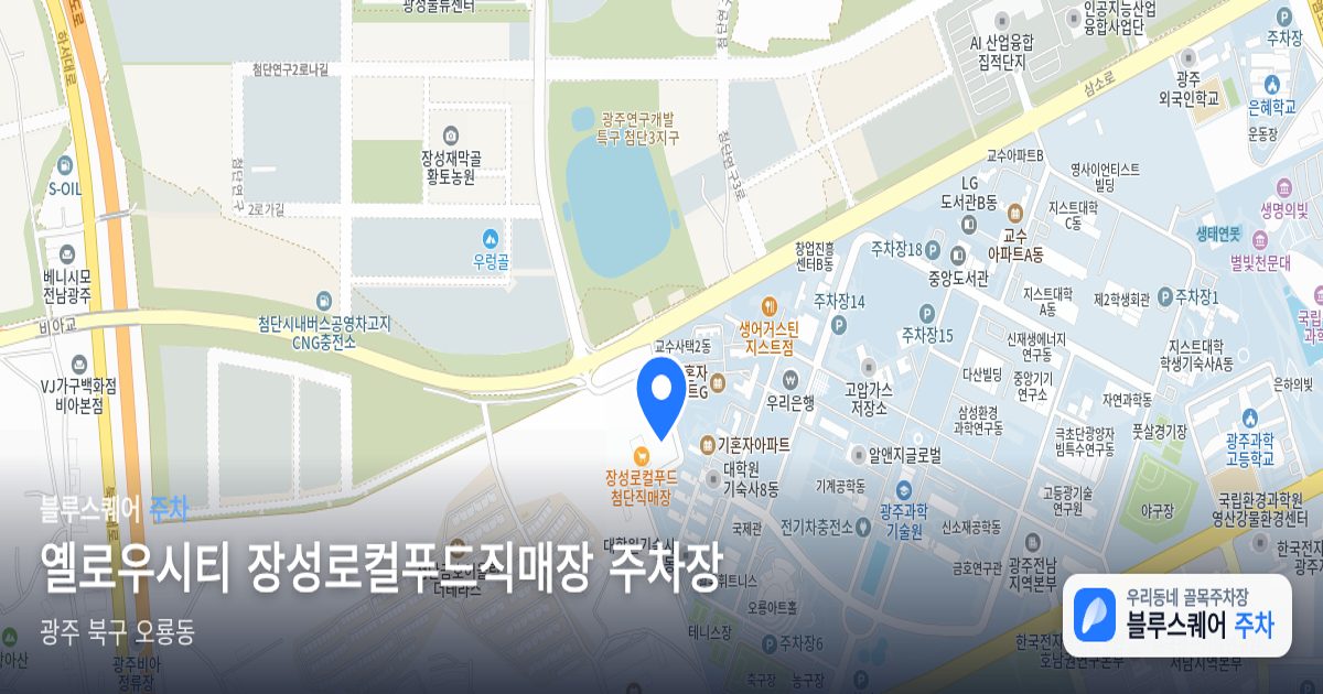 옐로우시티 장성로컬푸드직매장 주차장 위치 지도