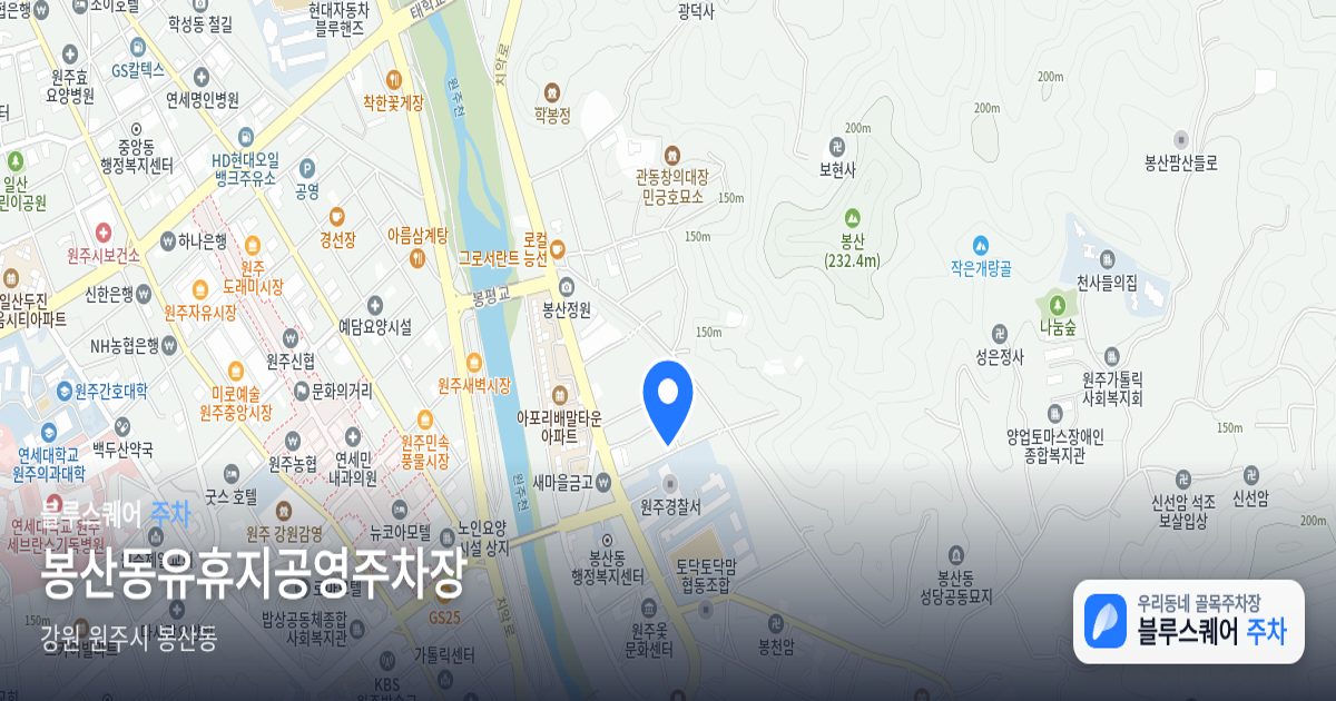 봉산동유휴지공영주차장 위치 지도