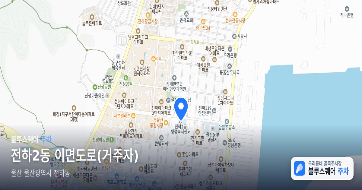 전하2동 이면도로(거주자) 위치 지도