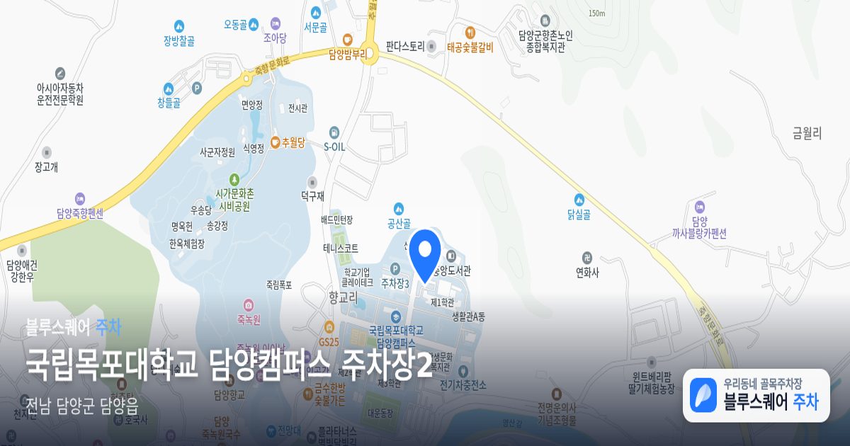 국립목포대학교 담양캠퍼스 주차장2 위치 지도