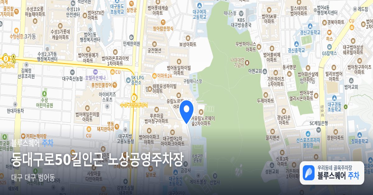 동대구로50길인근 노상공영주차장 위치 지도