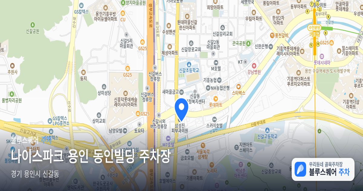 나이스파크 용인 동인빌딩 주차장 위치 지도