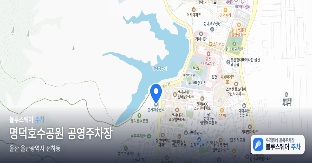 명덕호수공원 공영주차장 위치 지도