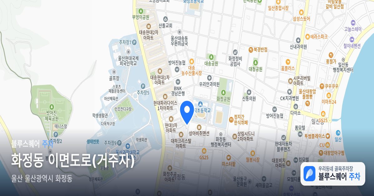 화정동 이면도로(거주자) 위치 지도