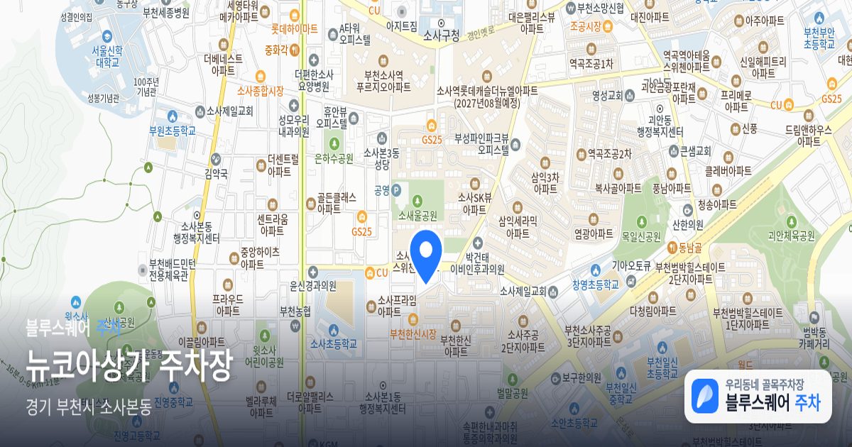뉴코아상가 주차장 위치 지도