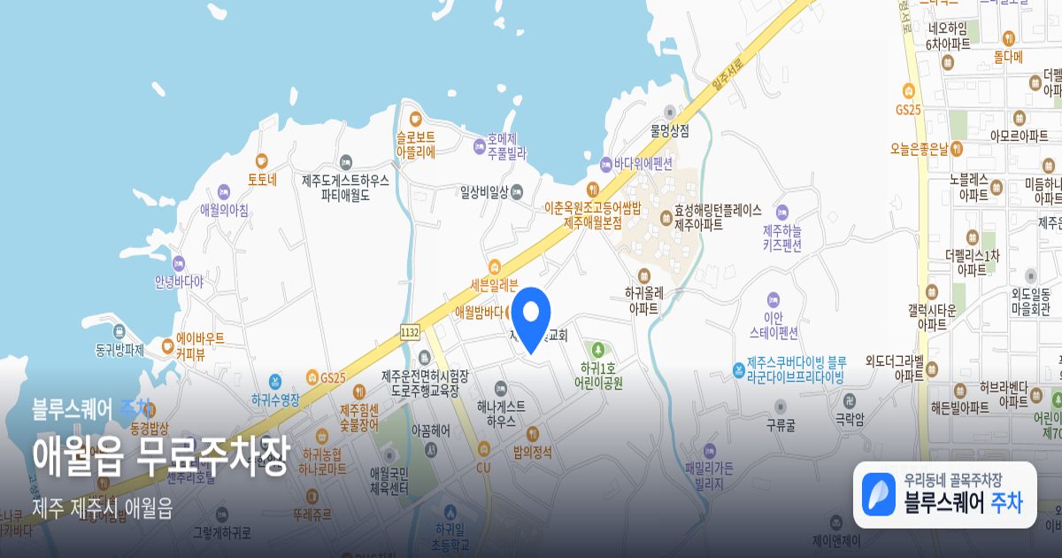 애월읍 무료주차장 위치 지도