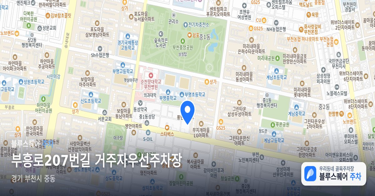 부흥로207번길 거주자우선주차장 위치 지도