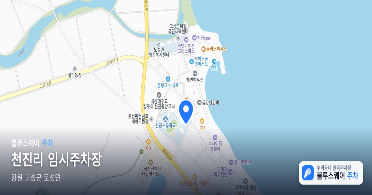 천진리 임시주차장 위치 지도