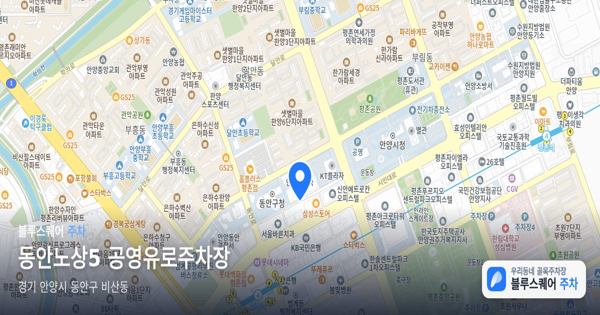 동안노상5 공영유로주차장 위치 지도