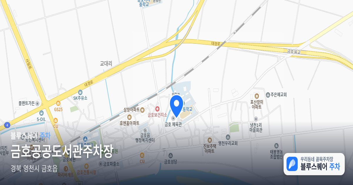 금호공공도서관주차장 위치 지도