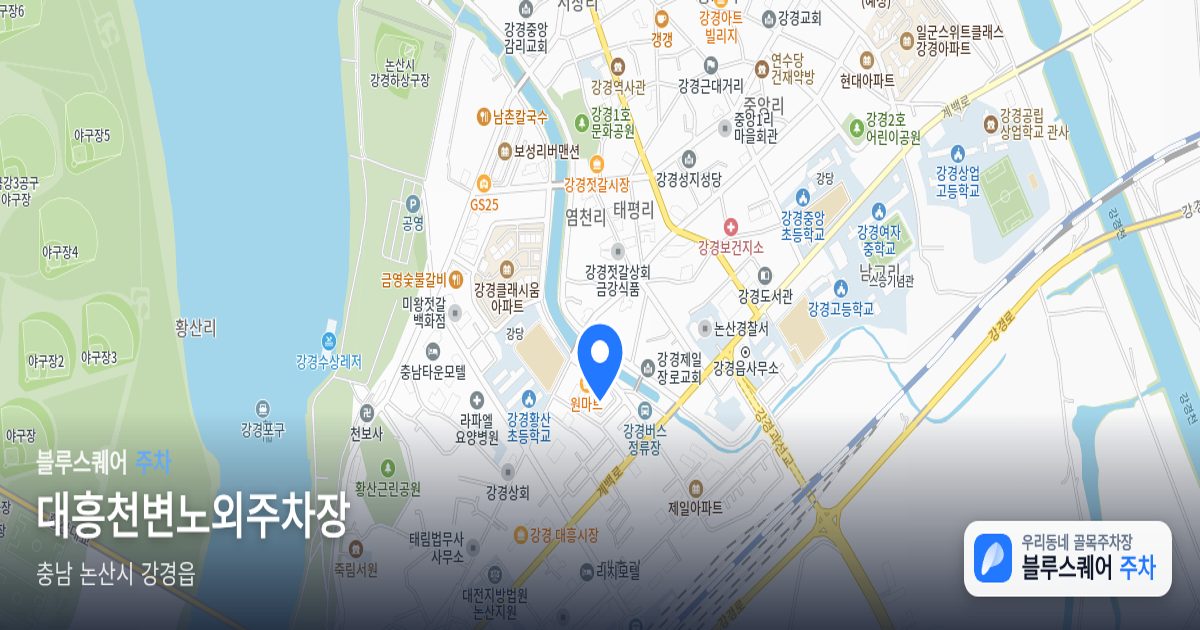 대흥천변노외주차장 위치 지도