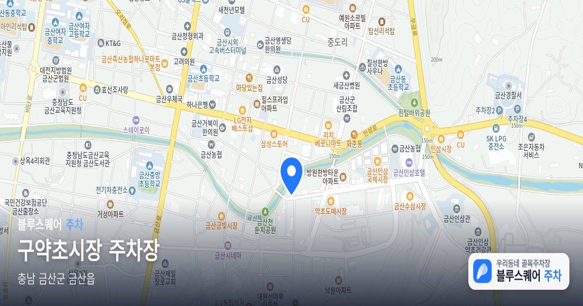 구약초시장 주차장 위치 지도